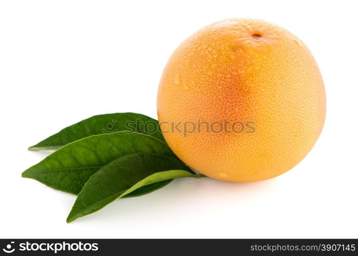 Ripe red grapefruit isolated on white background