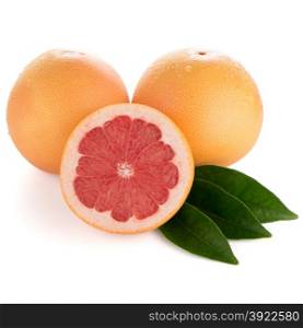 Ripe red grapefruit isolated on white background