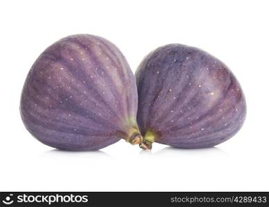 Ripe sweet figs fruits isolated on white background