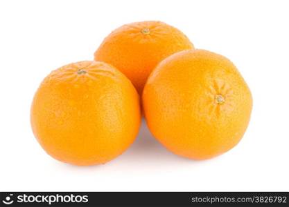 Ripe tangerine or mandarin isolated on white background