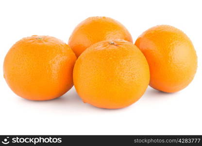 Ripe tangerine or mandarin isolated on white background