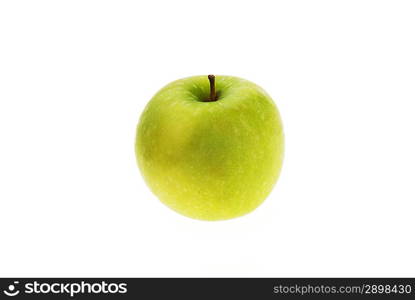 Ripe tasty green apple isolated on white