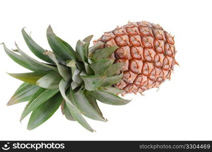 Ripe tasty pineapple isolated on white background