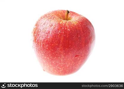 Ripe tasty red apple isolated on white