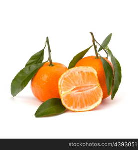 Ripe tasty tangerines isolated on white background