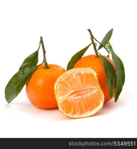 Ripe tasty tangerines isolated on white background