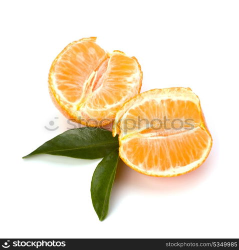 Ripe tasty tangerines isolated on white background