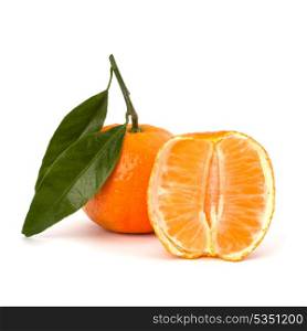 Ripe tasty tangerines isolated on white background