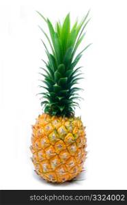 ripe vivid pineapple isolated over white background