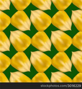 Ripe Yellow Corn Seed Seamless Pattern Isolated on Green Background. Ripe Yellow Corn Seed Seamless Pattern