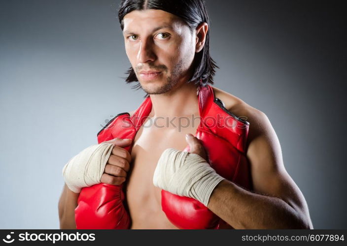 Ripped martial arts expert at training