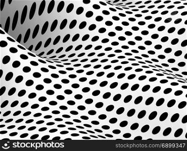 Rippled polka dot monochrome surface
