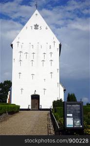 RISE, DENMARK - CIRCA JULY 2019 Oster Logum kirke church
