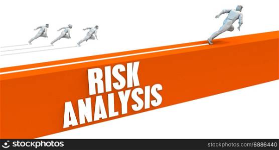 Risk Analysis Express Lane with Business People Running. Risk Analysis
