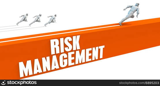 Risk Management Express Lane with Business People Running. Risk Management