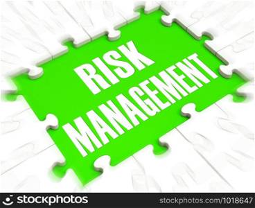 Risk management icon concept means mitigating against danger and threats. Dealing with perceived threats or vulnerable pitfalls - 3d illustration.
