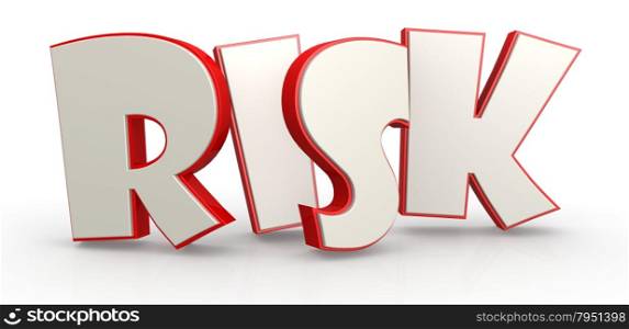 Risk word with white background image with hi-res rendered artwork that could be used for any graphic design.