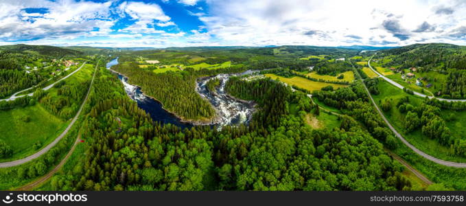 Ristafallet waterfall in the western part of Jamtland is listed as one of the most beautiful waterfalls in Sweden.