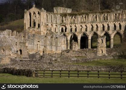 Riuns of Rievaulx Abbey in North Yorkshire in the northeast of England