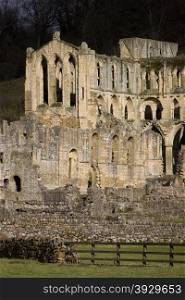 Riuns of Rievaulx Abbey in North Yorkshire in the northeast of England