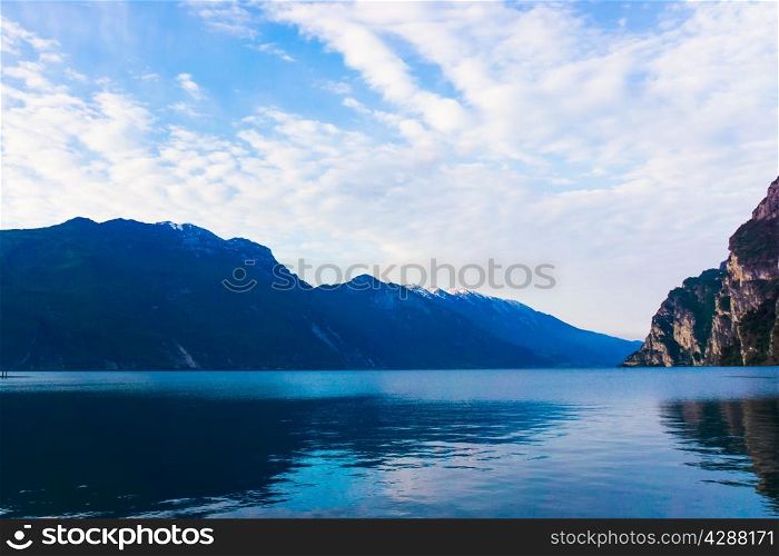 riva del garda. Mountain lake Lago di Garda