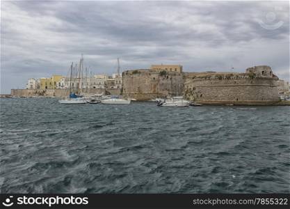 Rivelino tower in the Castle in the old town of Gallipoli (Le)) in the southern of Italy