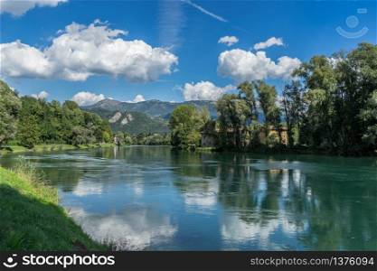 River Adda at Brivio Lombardy Italy