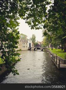 River and bridge in Bruges