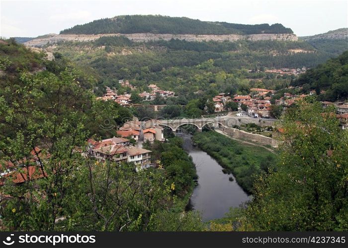 River and bridge in Veliko Tirnovo, Bulgaria