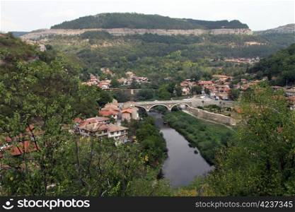 River and bridge in Veliko Tirnovo, Bulgaria