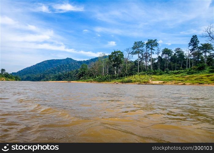 River and jungle landscape in Taman Negara national park, Malaysia. River and jungle in Taman Negara national park, Malaysia
