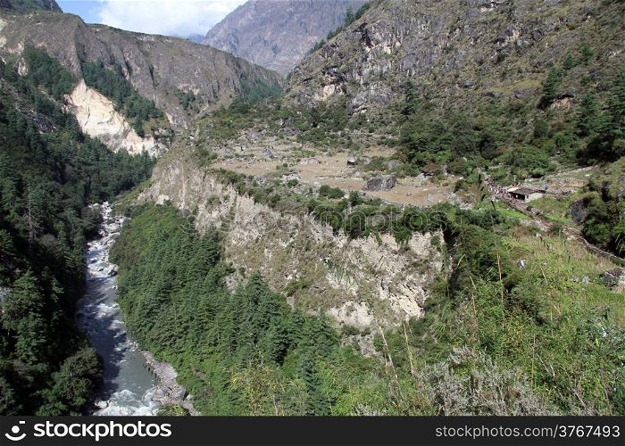 River and mountain area in Nepal