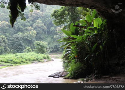 River and Tham Nam Lod cave, Northern Thailand