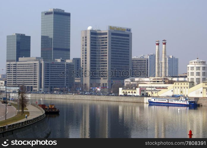 River and World Trade Center in Moscow