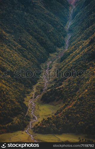 River between mountains, Svaneti Georgia