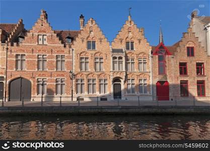 River channel and buildings in Bruges, Belgium&#xA;