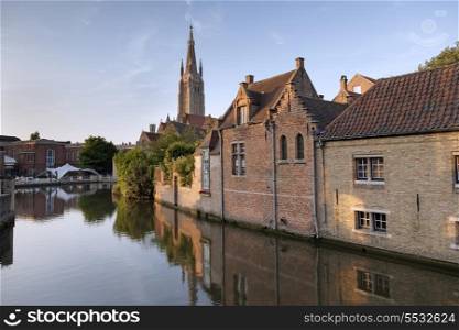 River channel and buildings in Bruges, Belgium&#xA;