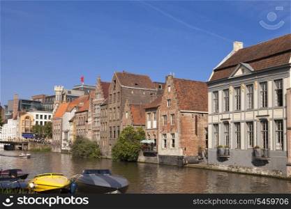 River channel and buildings in Gent, Belgium