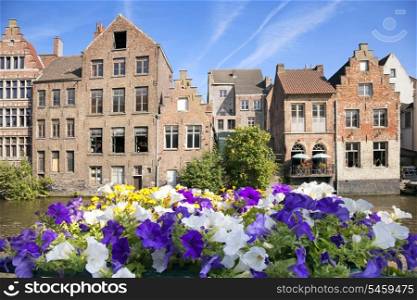 River channel and buildings in Gent, Belgium&#xA;