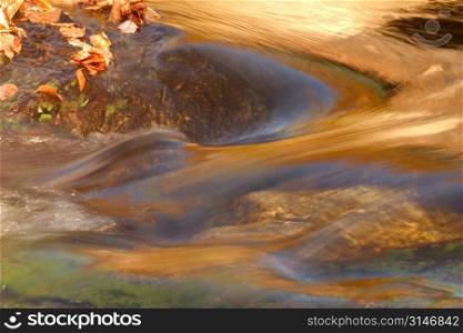 River Currents Sweeping Over Rocks