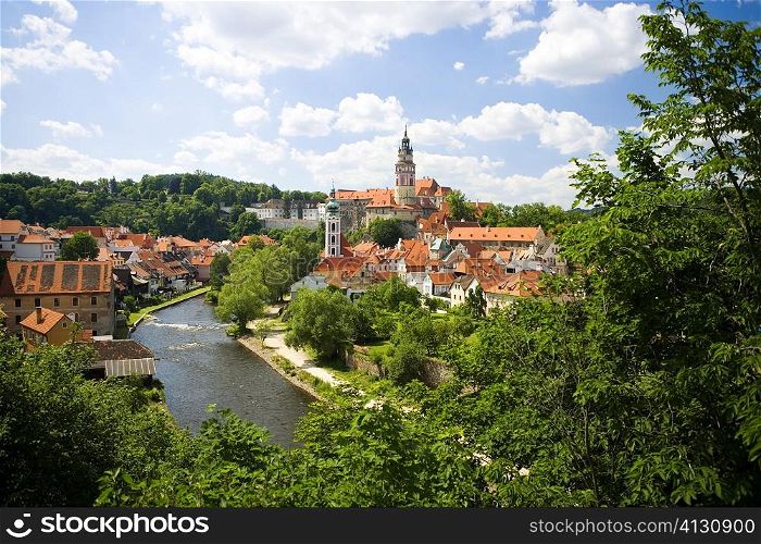 River flowing through a city, Czech Republic