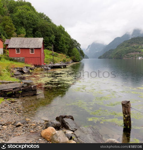 River flowing through mountains, Hardangervidda, Hardanger, Norway