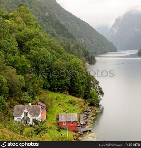 River flowing through mountains, Hardangervidda, Hardanger, Norway