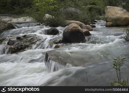 River flowing through rocks in forest, Yelapa, Jalisco, Mexico