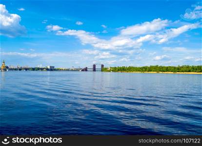 River horizon reflection landscape