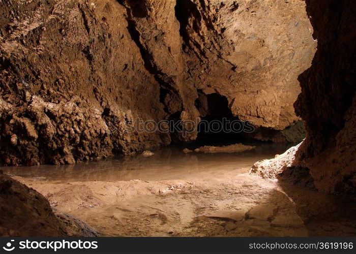 River in Ali Sadr cave near Hamedan, Iran
