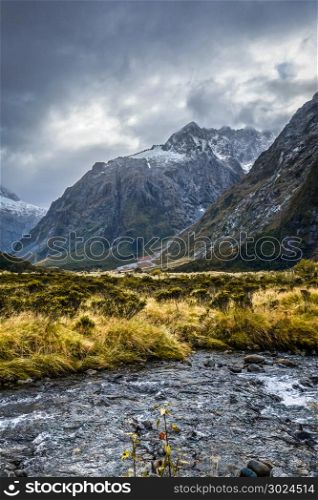 River in Fiordland national park, New Zealand southland. River in Fiordland national park, New Zealand