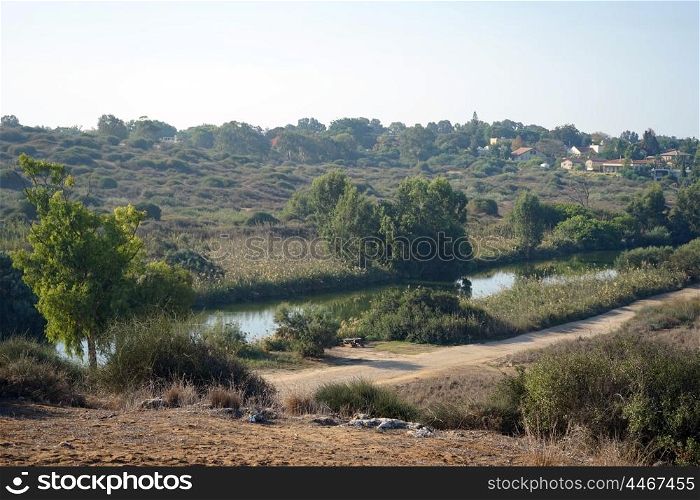 River in Nahal Alexander national park in Israel