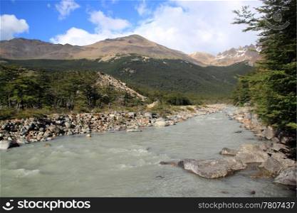 River in national park near El Chalten, Argentina