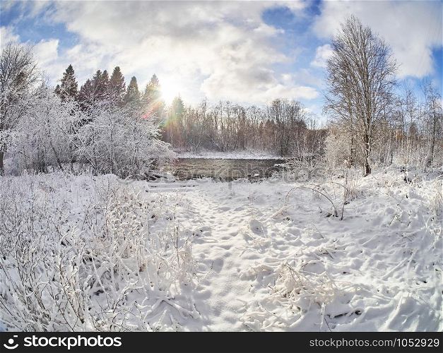 river in the winter. Russia